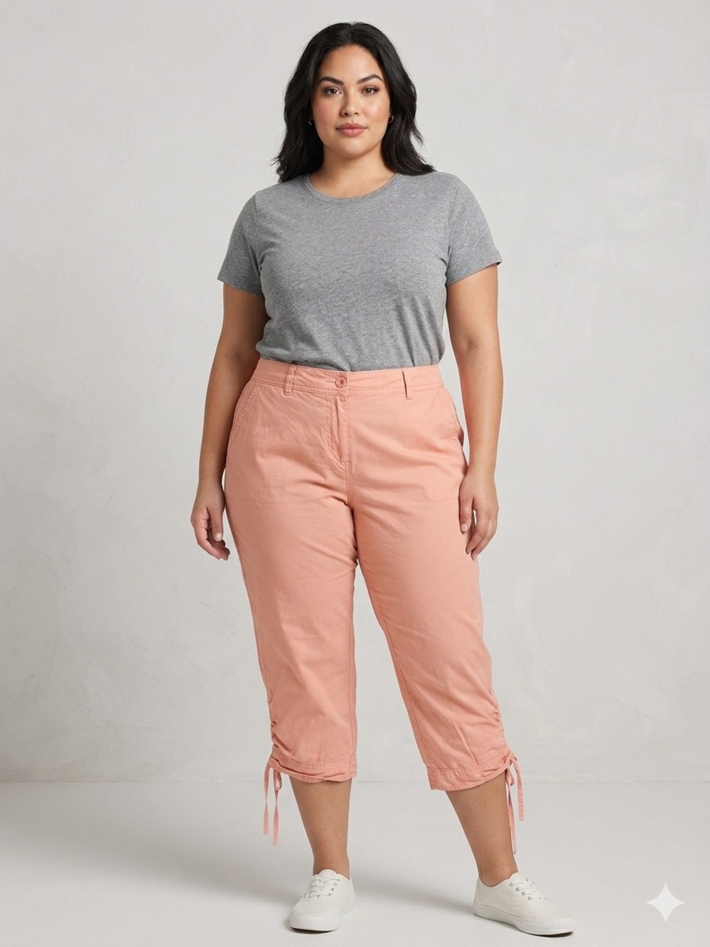 Chicos Coral Pink Drawstring Crop Pants